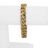 14k Yellow Gold 25.6g Vintage Semi Solid 11mm Curb Link Bracelet Italy 7.5"