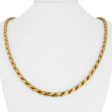 14k Yellow Gold 53.6g Solid Diamond Cut 4.5mm Rope Chain Necklace Italy 24"