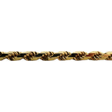 14k Yellow Gold 53.6g Solid Diamond Cut 4.5mm Rope Chain Necklace Italy 24"