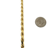 14k Yellow Gold 53.6g Solid Diamond Cut 4.5mm Rope Chain Necklace Italy 24"