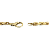 14k Yellow Gold 53.6g Solid Diamond Cut 4.5mm Rope Chain Necklace Italy 24"