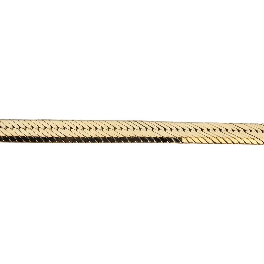 14k Yellow Gold 19.5g Solid Thick 5mm Herringbone Link Necklace Italy 18"