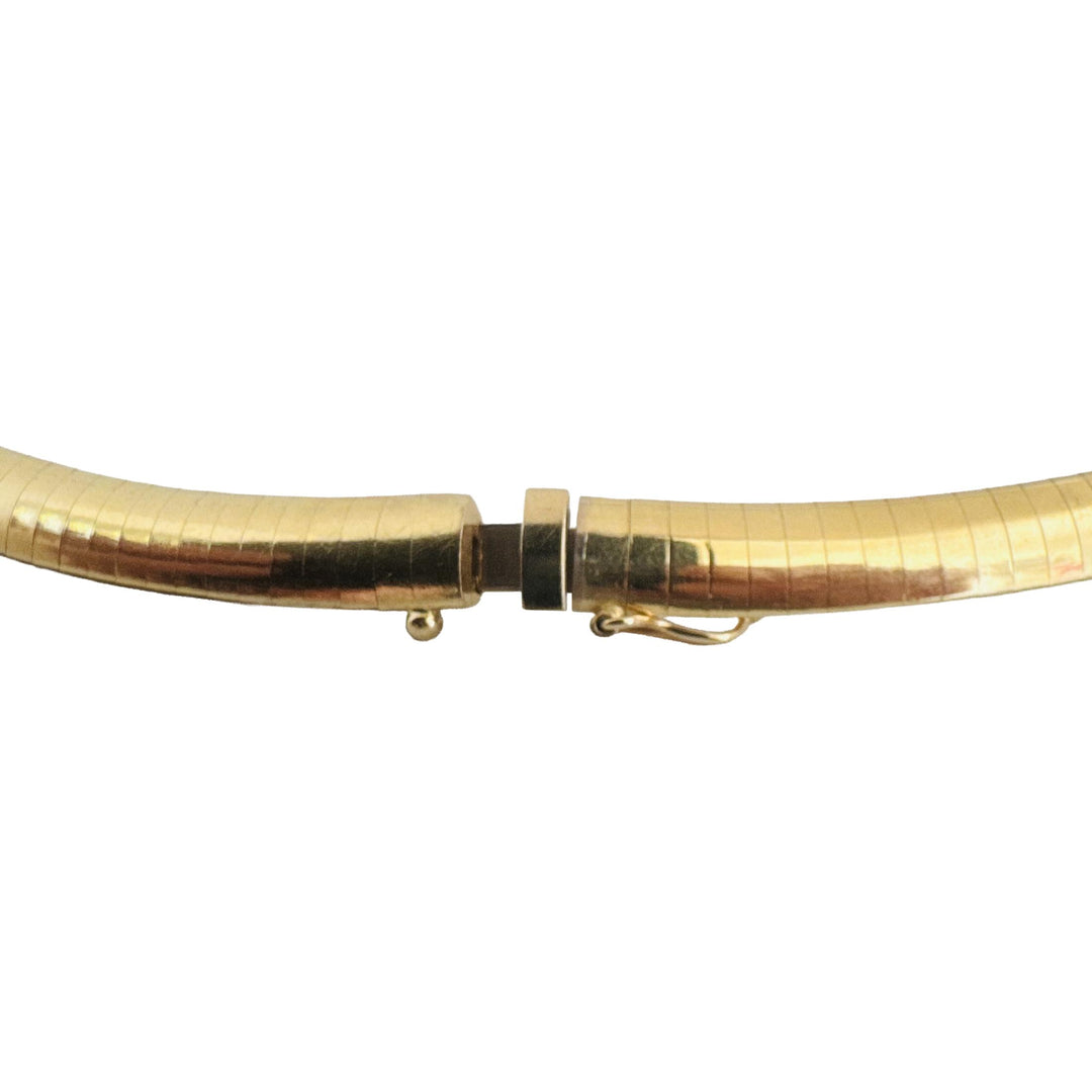 14k Yellow Gold 36g Solid Heavy 6.5mm Omega Link Necklace Italy 18"