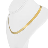 14k Yellow Gold 10g Flat Silky 5.5mm Milor Herringbone Link Necklace Italy 18"