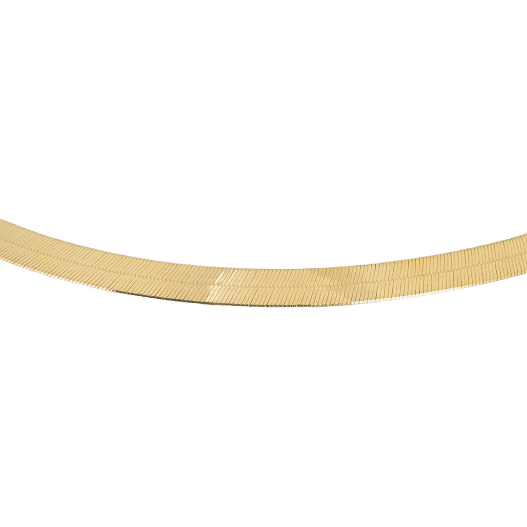 14k Yellow Gold 10g Flat Silky 5.5mm Milor Herringbone Link Necklace Italy 18"
