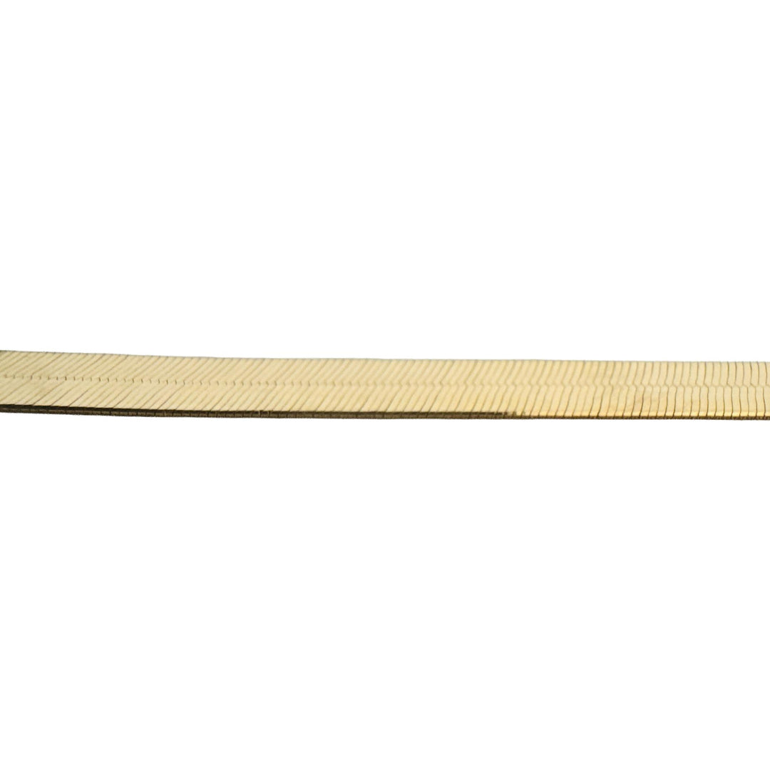 14k Yellow Gold 10g Flat Silky 5.5mm Milor Herringbone Link Necklace Italy 18"