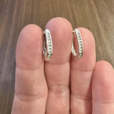 14k White Gold and 0.50cttw Diamond Hoop Earrings