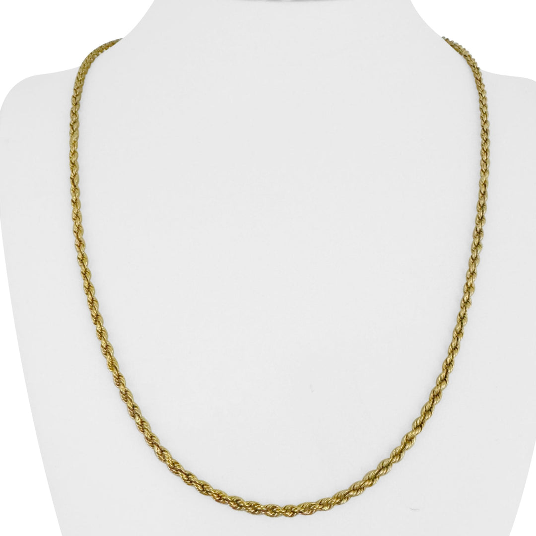 18k Yellow Gold 15.5g Solid Vintage 2.5mm Rope Chain Necklace 22 Joseph Robert Jewelers