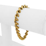 14k Yellow Gold 12.5g Ladies Polished 7mm San Marco Link Bracelet 7.25"