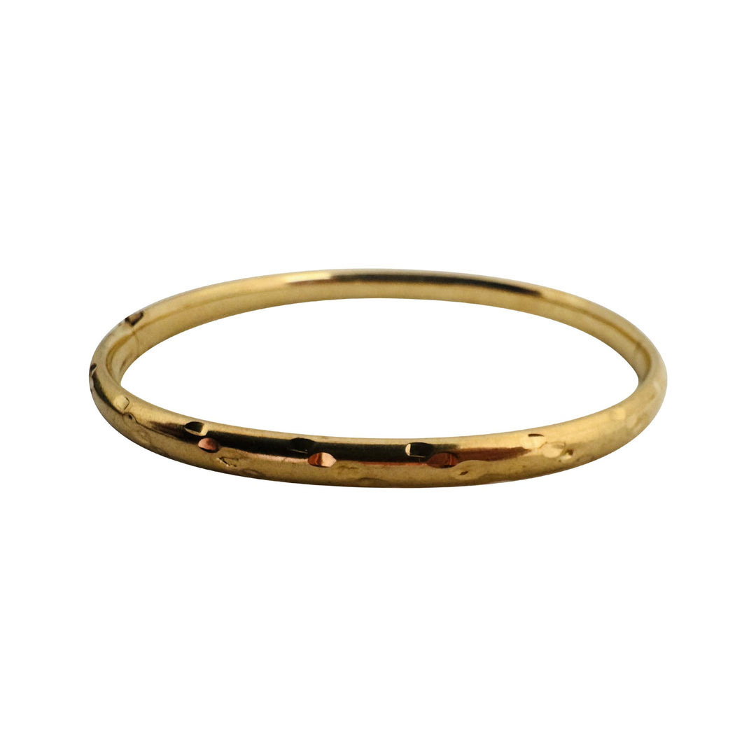 14k Yellow Gold 5.4g Light Diamond Cut 5mm Bangle Bracelet 7"