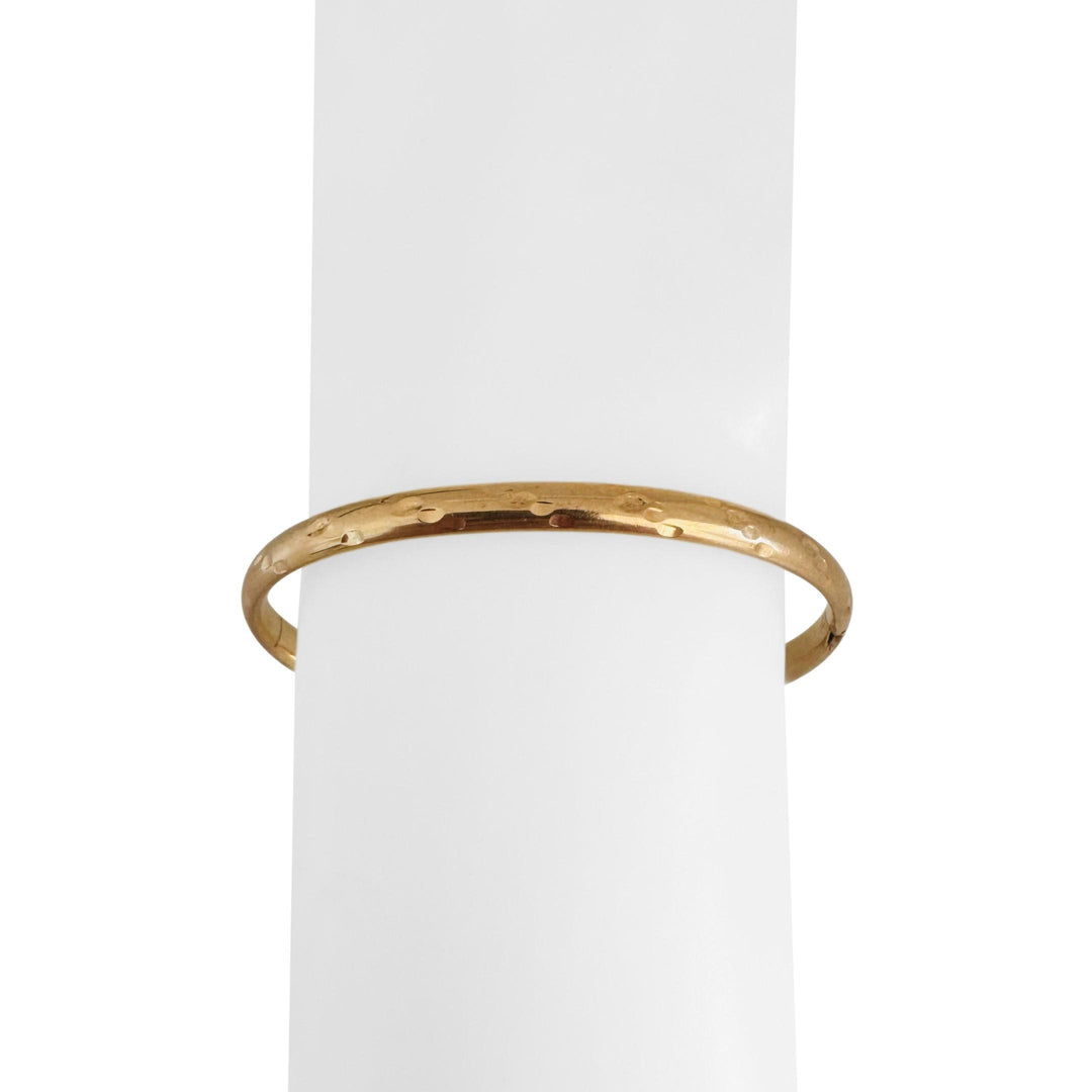 14k Yellow Gold 5.4g Light Diamond Cut 5mm Bangle Bracelet 7"