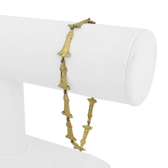 14k Yellow Gold 6.4g Ladies Lighthouse Link Bracelet 8