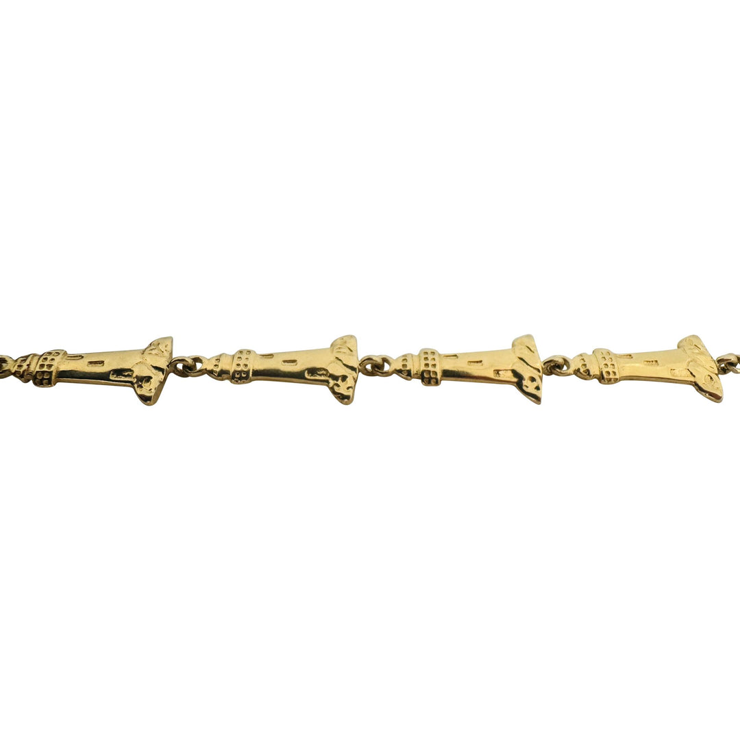 14k Yellow Gold 6.4g Ladies Lighthouse Link Bracelet 8"