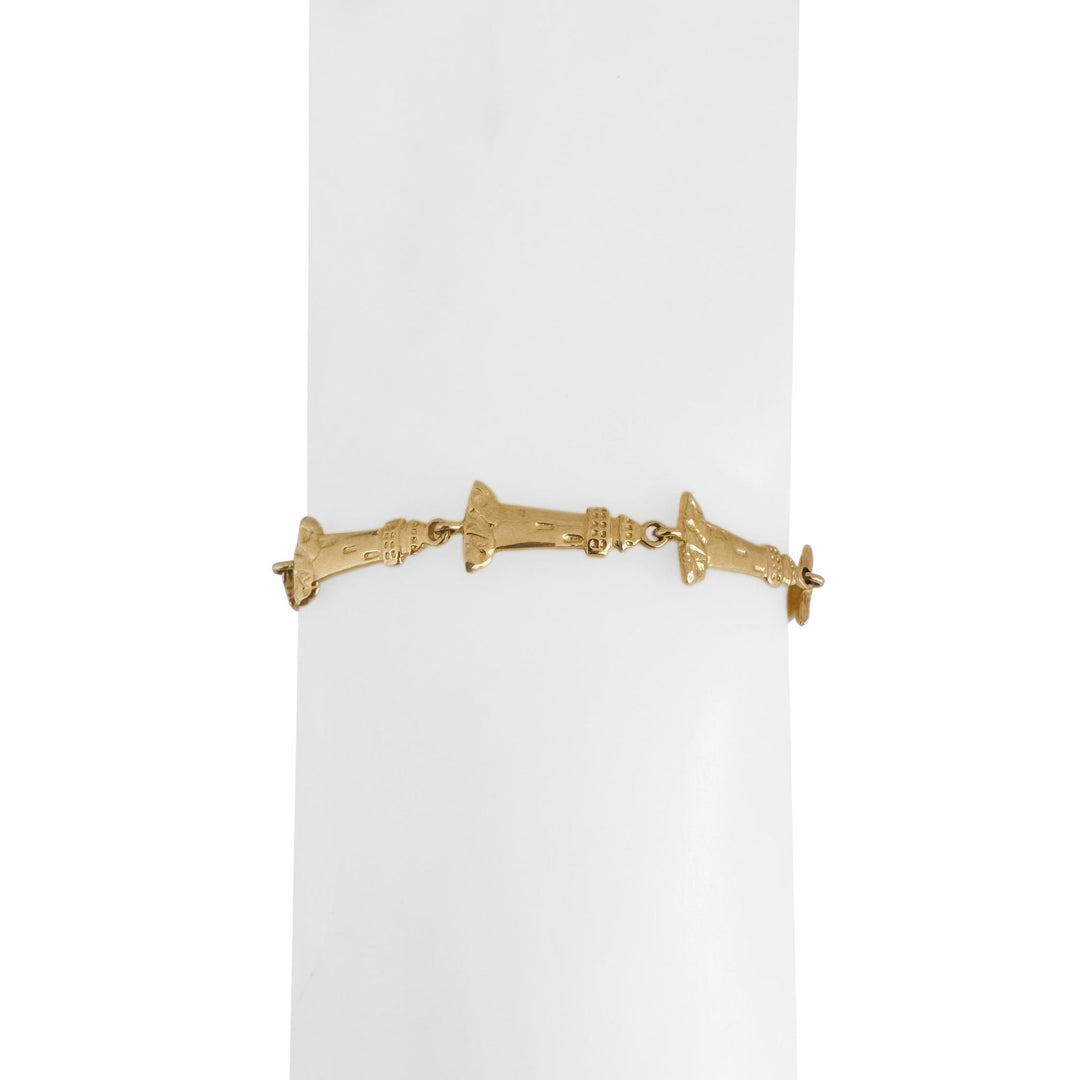 14k Yellow Gold 6.4g Ladies Lighthouse Link Bracelet 8"