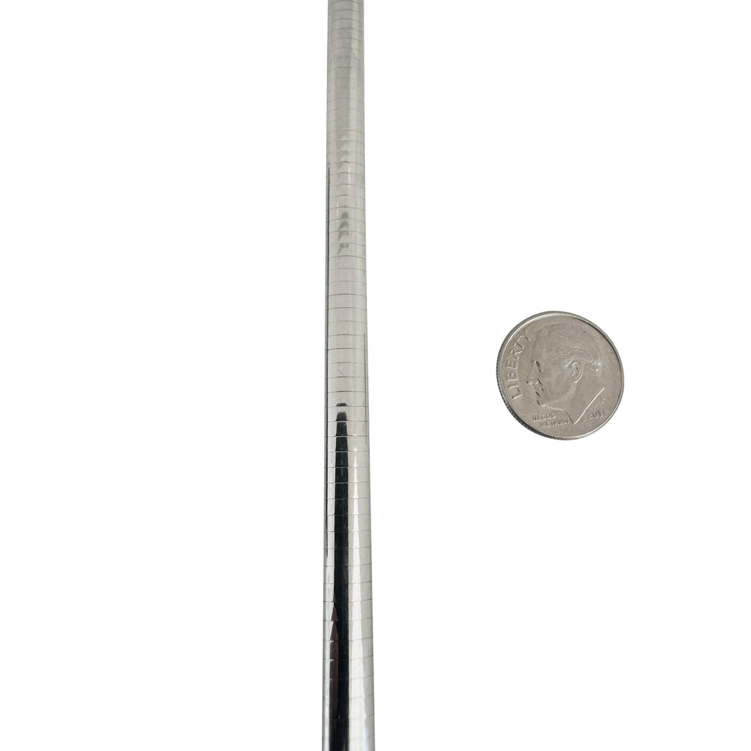 14k White Gold 17g Solid 6mm Omega Link Bracelet Italy 7"