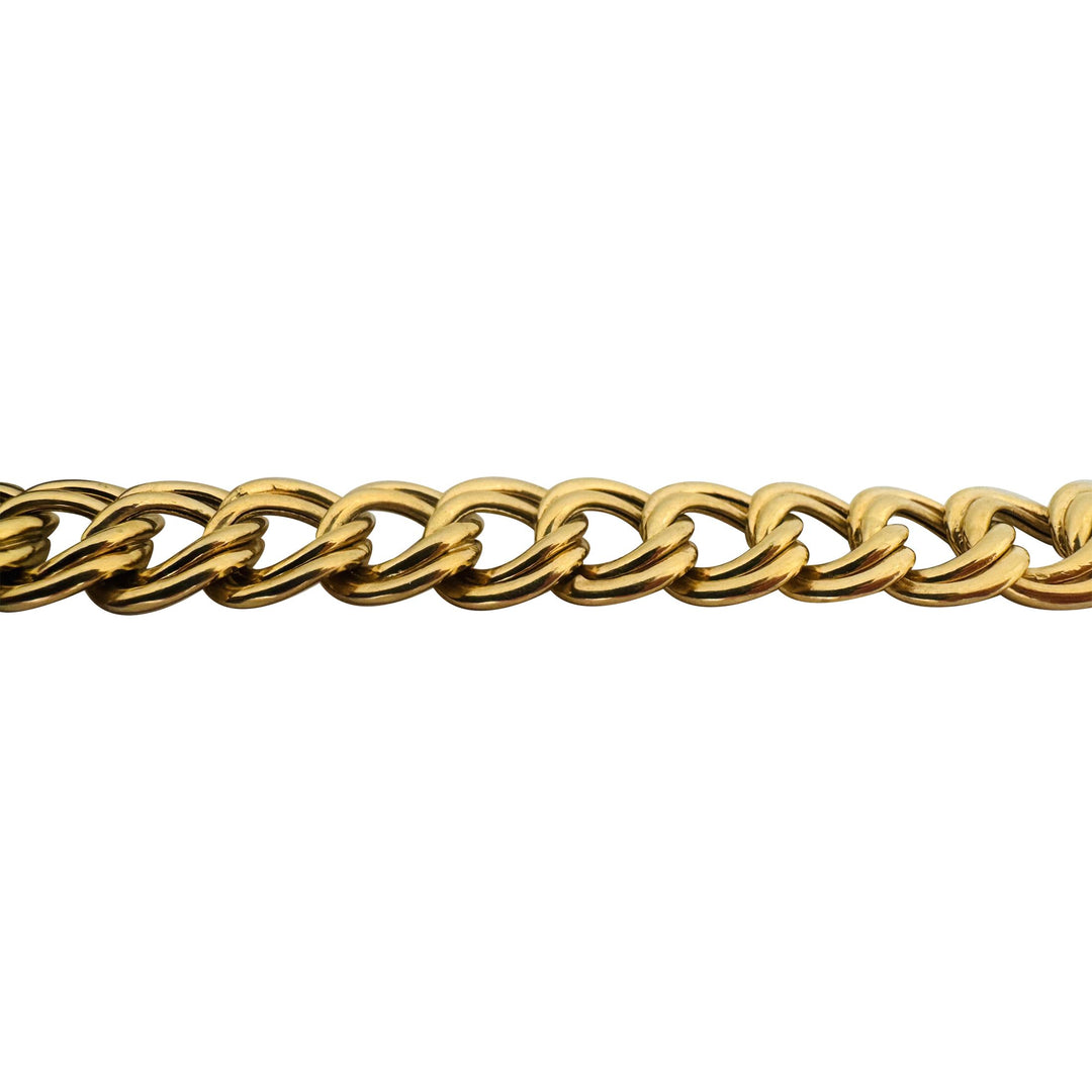 14k Yellow Gold 10.6g Hollow Light 11mm Double Curb Link Bracelet 7"