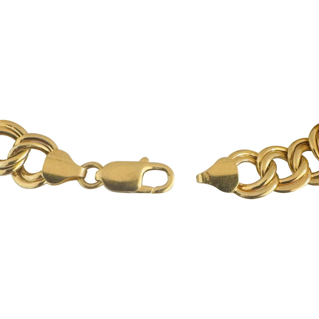 14k Yellow Gold 10.6g Hollow Light 11mm Double Curb Link Bracelet 7"