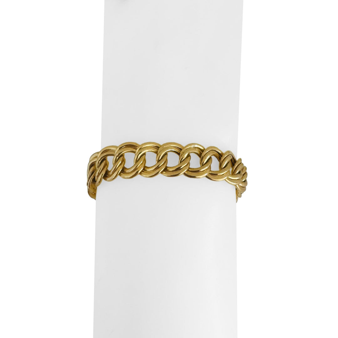 14k Yellow Gold 10.6g Hollow Light 11mm Double Curb Link Bracelet 7"