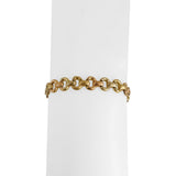 14k Yellow White and Rose Gold 10g Ladies Fancy Link Bracelet Italy 7"