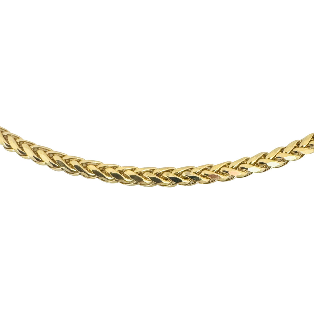 10k Yellow Gold 9.5g Hollow Light 3.2mm Wheat Link Chain Necklace 22"