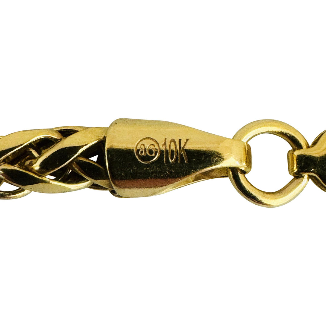 10k Yellow Gold 9.5g Hollow Light 3.2mm Wheat Link Chain Necklace 22"