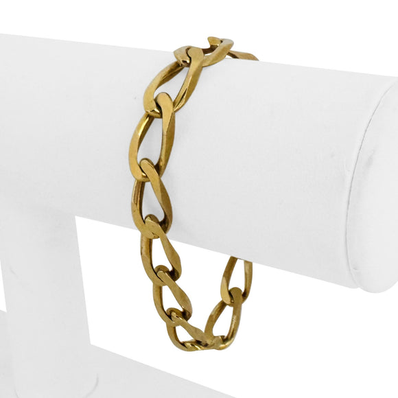 14k Yellow Gold 21g Solid Vintage UnoAErre 8mm Curb Link Bracelet Italy 7.25