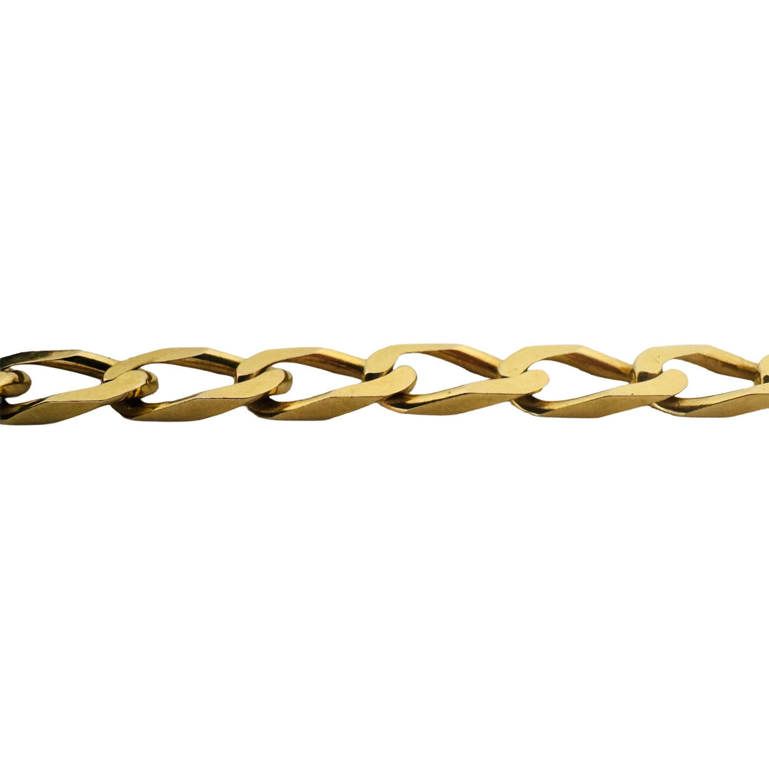 14k Yellow Gold 21g Solid Vintage UnoAErre 8mm Curb Link Bracelet Italy 7.25"