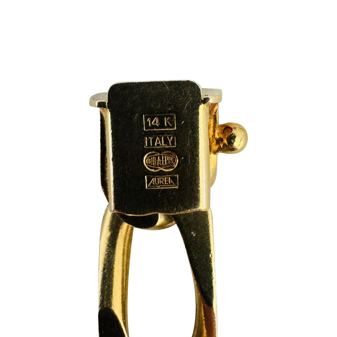 14k Yellow Gold 21g Solid Vintage UnoAErre 8mm Curb Link Bracelet Italy 7.25"