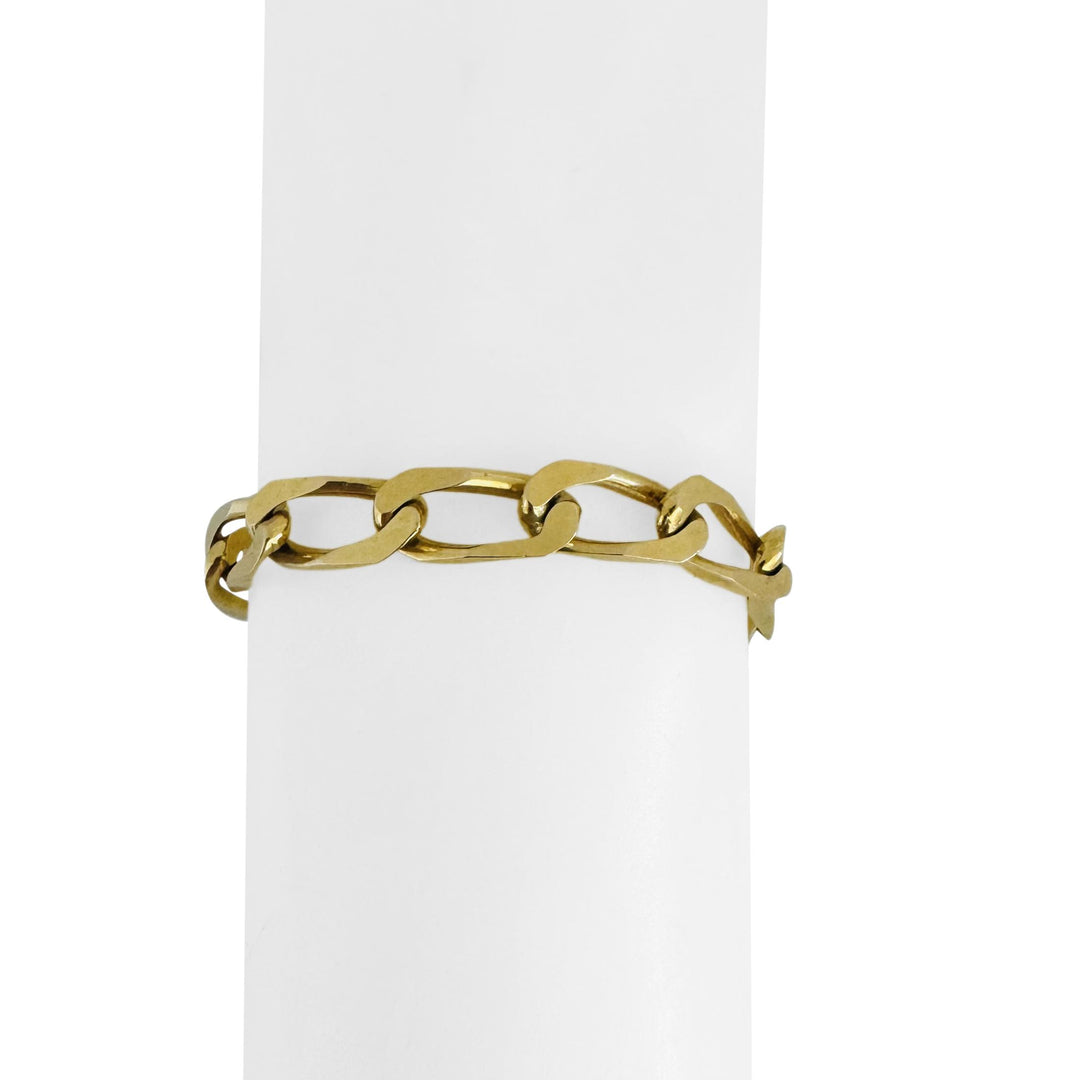 14k Yellow Gold 21g Solid Vintage UnoAErre 8mm Curb Link Bracelet Italy 7.25"