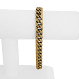 14k Yellow Gold 21.4g Semi Solid 9mm Men's Vintage Curb Link Bracelet 8.75"
