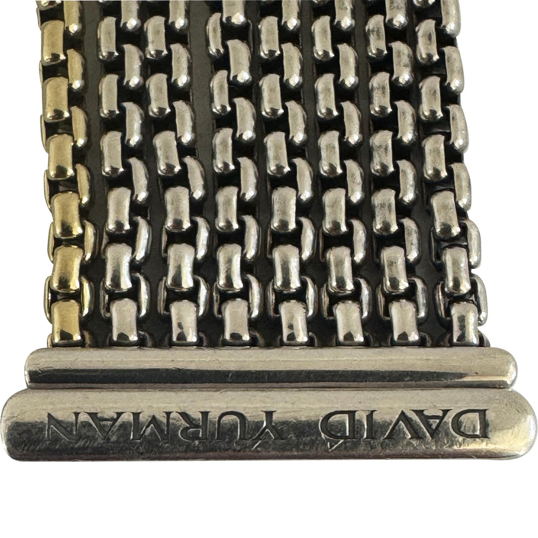 David Yurman Sterling Silver and 18k Yellow Gold Eight Strand Box Link Bracelet