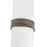 David Yurman Sterling Silver and 18k Yellow Gold Eight Strand Box Link Bracelet