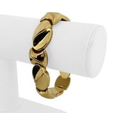 14k Yellow Gold 28.7g Ladies Thick 15mm Fancy Link Bracelet Italy 7.25"