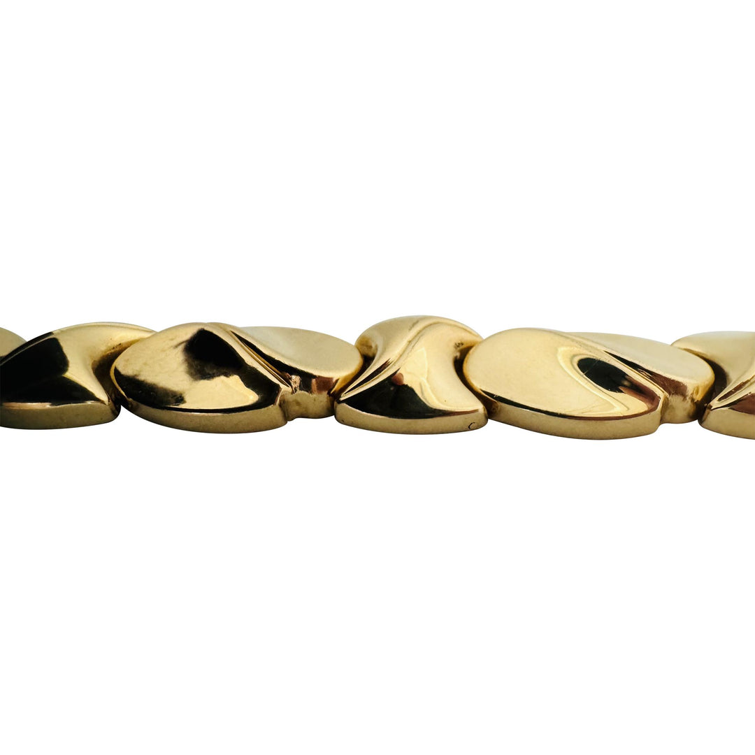 14k Yellow Gold 28.7g Ladies Thick 15mm Fancy Link Bracelet Italy 7.25"