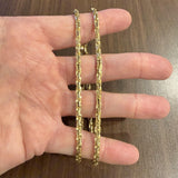 14k Yellow Gold 24.7g Solid Squared Edge 4mm Rope Chain Necklace 21"