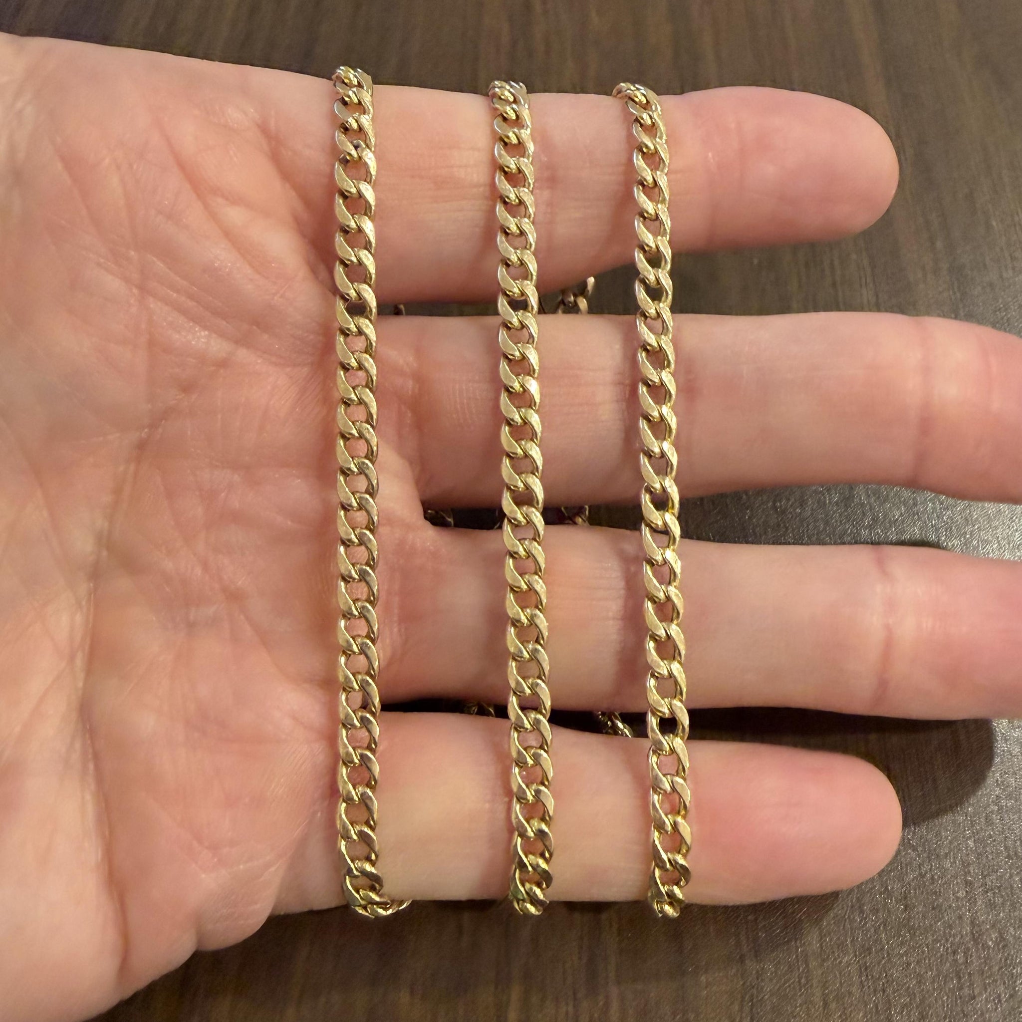 14k Yellow Gold 12.8g Hollow 4.5mm Curb Link Chain Necklace 24.5 ...