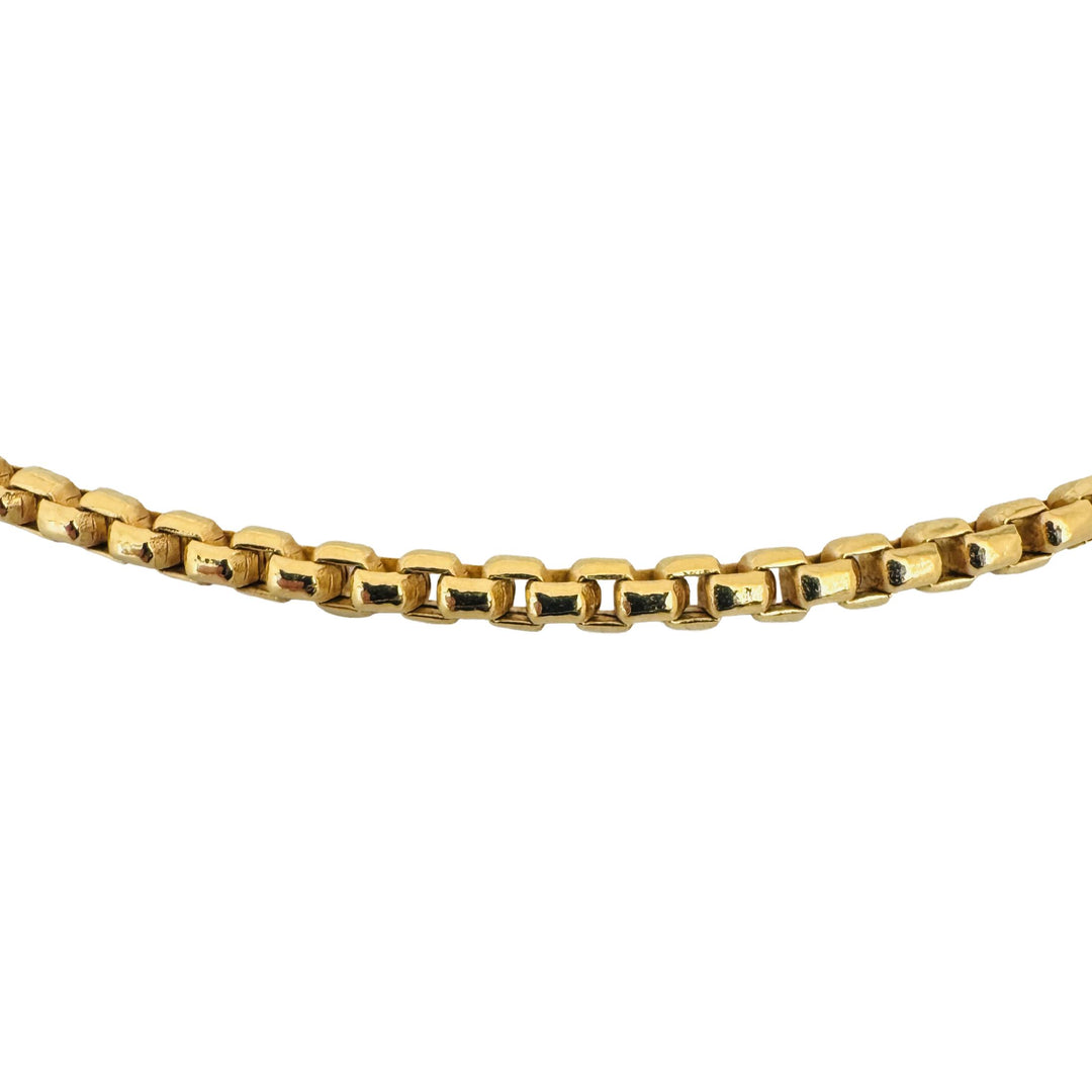 14k Yellow Gold 18.7g Semi Solid 3.5mm Thick Box Link Chain Necklace 30"