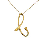 Tiffany & Co. Elsa Peretti 18k Yellow Gold Long Letter B Pendant Necklace 30"
