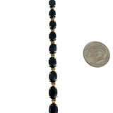 14k Yellow Gold 8.8g Oval Cut Sapphire Ladies Vintage Link Bracelet 7.25"