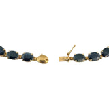 14k Yellow Gold 8.8g Oval Cut Sapphire Ladies Vintage Link Bracelet 7.25"