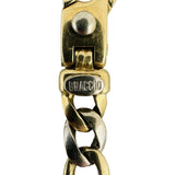 Braccio 14k Yellow and White Gold 30.7g Men's Fancy Curb Link Bracelet Italy 8."