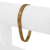 14k Yellow Gold 11.6g Solid Imperial Gold 7mm Beaded Mirror Bar Link Bracelet 7"