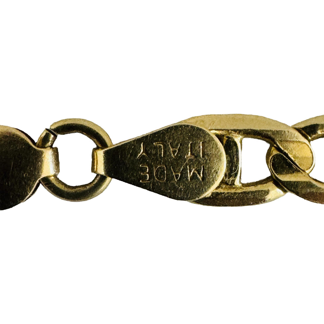 14k Yellow Gold 7.4g Solid 4.5mm Mariner Link Bracelet Italy 7.75"