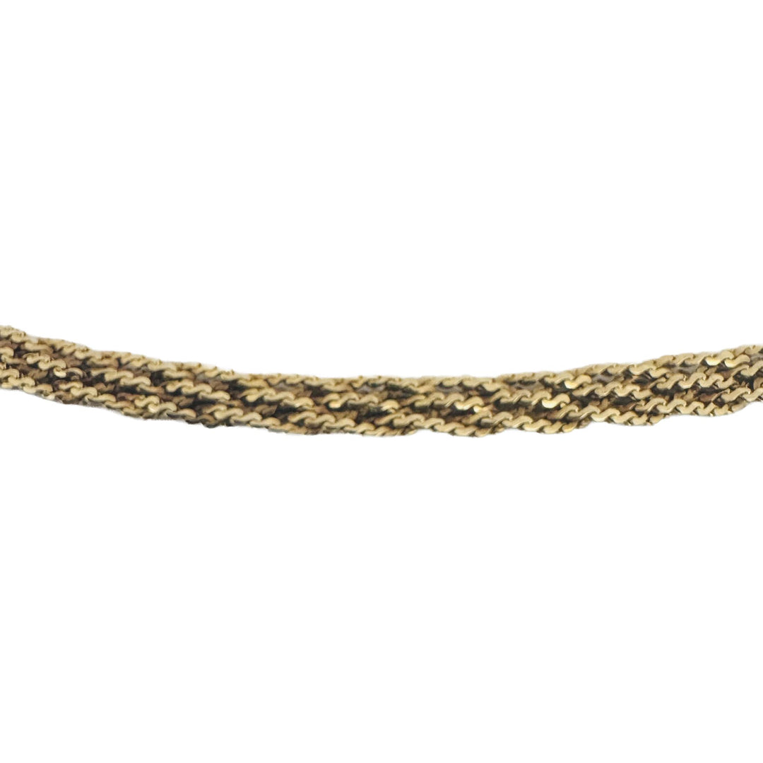 14k Yellow Gold 17.3g Vintage UnoAErre Braided Serpentine Necklace Italy 18"