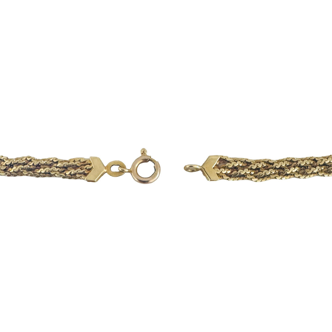 14k Yellow Gold 17.3g Vintage UnoAErre Braided Serpentine Necklace Italy 18"