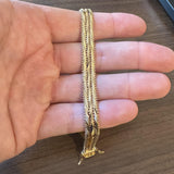 14k Yellow Gold 23.6g Solid Diamond Cut Beaded Chevron Style Link Bracelet 7"