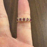 14k Yellow Gold Ruby and Diamond Ladies Vintage Band Ring Size 5.75