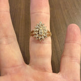 14k Yellow Gold and 0.50cttw Diamond Ladies Cluster Ring Size 7.75