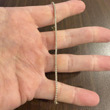 14k Yellow Gold and 1.25cttw Diamond Thin Ladies Tennis Bracelet 7.25"