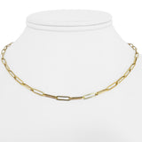 14k Yellow Gold 5.8g Ladies 3mm Paperclip Link Chain Necklace Italy 15"